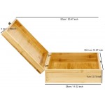 Bamboo Wooden Storage Box with Lid Large Keepsake Box with Brass Latch Decorative Storage Box and Memory Box for Keepsakes Collectibles and Accessories - BWH8P73D7