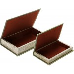 Creative Co-Op MDF & Canvas Book Set of 2 All The Little Things Storage Box Natural 2 - BEYRFKX56