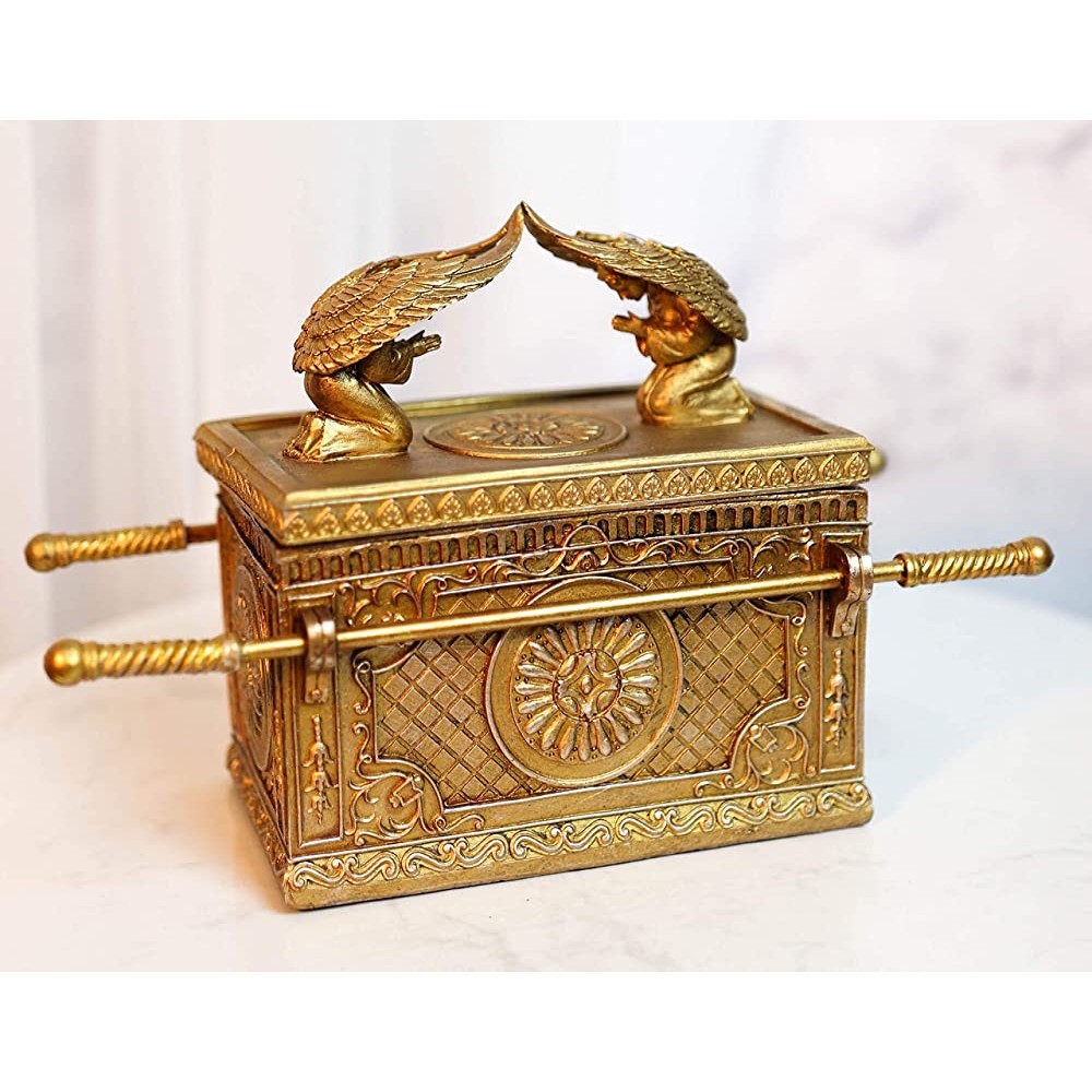 Ebros Matte Gold Holy Ark Of The Covenant Religious Decorative Figurine Trinket Box Collectible Judaic Israel Historic Model Replica 1:6 Scale Decorative Box Ark Only Without Contents - BCZ2PUHG1