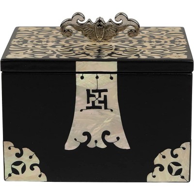 February Mountain Mother of Pearl Handmade Decorative Wooden Box with lid Wooden Storage Box Desk Jewelry Organizer Keepsake Trinket Treasure Box Housewarming Gift ideas - BGSIRXYVG