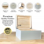 Large Wooden Box with Hinged Lid Keepsake and Stash Boxes with Lids Decorative Photo Storage Boxes Magnetic locking Wood Memory box Smell Proof Crate Storage with Magnetic Lock Letter box - BMG45Z7Z6