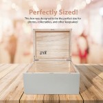 Large Wooden Box with Hinged Lid Keepsake and Stash Boxes with Lids Decorative Photo Storage Boxes Magnetic locking Wood Memory box Smell Proof Crate Storage with Magnetic Lock Letter box - BMG45Z7Z6