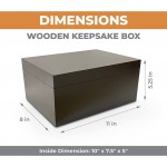 Large Wooden Box with Hinged Lid Wood Storage Box with Lid Black Wood Box Wooden Keepsake Box Decorative boxes with lids Black - BNEUZP89R