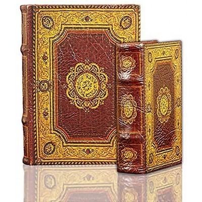 Marquis Pattern Antique Style Decorative Nesting Book Boxes Set of 2 - BLTDC3489