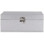 MODE HOME Silver Glitter Wooden Jewelry Storage Boxes Decorative Treasure Boxes Set of 2 - BOG0L431G
