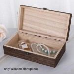MOFUCA Wooden Storage Box Wooden Jewelry Case with Lid Decorative Storage Organizer for Postcards Letters JewelryCharcoal - BB8AZR2V4