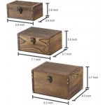 MyGift Set of 3 Rustic Brown Wood Decorative Nesting Storage Boxes Jewelry and Trinket Wooden Chests with Latch - BYYTH5A4T