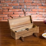 MyGift Vintage Brown Wood Single Bottle Wine Gift Box with Leatherette Straps - BI0N1PG3J