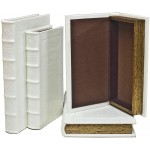 NC Decorative Books with White Faux Leather woodon Book Box for Decoration Display Cafe Hotel Home Bookshelf use Fashion Storage Box Set of 2: C105 L+S - BME5IRNN7