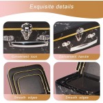 Paperboard Suitcases Set of 3 Decorative Storage Boxes With Lids,Cardboard Boxes for Home Decoration Wedding Birthday Anniversary and New Year Gift Decoration Flower Black Marble - BI7HM8VDA