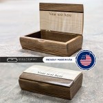 Personalized Wooden Box with Hinged Lid Rectangle Wooden Keepsake Stash Lidded Box Decorative Wood Box Handmade in USA Walnut - B91Q7L1QJ