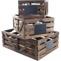 Premium Home Wooden Crates: Home Décor wood crates for display wooden boxes for crafts decorative wooden crate Wood box storage crate wooden basket centerpieces for Home Rustic bathroom décor - B9BZ72WJ9