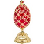 QIFU Hand Painted Enameled Faberge Egg Style Decorative Hinged Jewelry Trinket Box Unique Gift For Home Decor - BT3OTSQCG