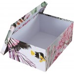 Soul & Lane Decorative Storage Cardboard Boxes with Lids for Home Décor| Ocean Treasures Set of 3 | Modern Paperboard Nesting Boxes for Arrangements - BU3EQ0HRO