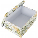 Soul & Lane Decorative Storage Cardboard Boxes with Lids | Garden Glory Set of 3 | Floral Paperboard Nesting Boxes - BLETT5Y5P