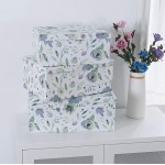Soul & Lane Decorative Storage Cardboard Boxes with Lids | Handpicked Bouquet Set of 3 | Floral Paperboard Nesting Boxes - BRBJ17S5S