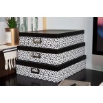 Soul & Lane Decorative Storage Cardboard Boxes with Lids Set of 3 Whimsical Triangles | Black and White Nesting Gift Boxes for Keepsake Photos - BYDED2L9Y