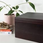 Soul & Lane Elite Fabric Lined Decorative Wooden Storage Box Medium 13 x 10 x 6.5 | Sturdy Wood Chest with Lid - BN2ODFYM1