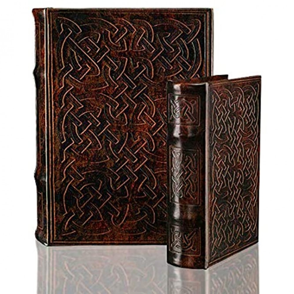 Vintage Classic Celtic Knot Motif Irish Secret Book Box Set - B6UAK46O7