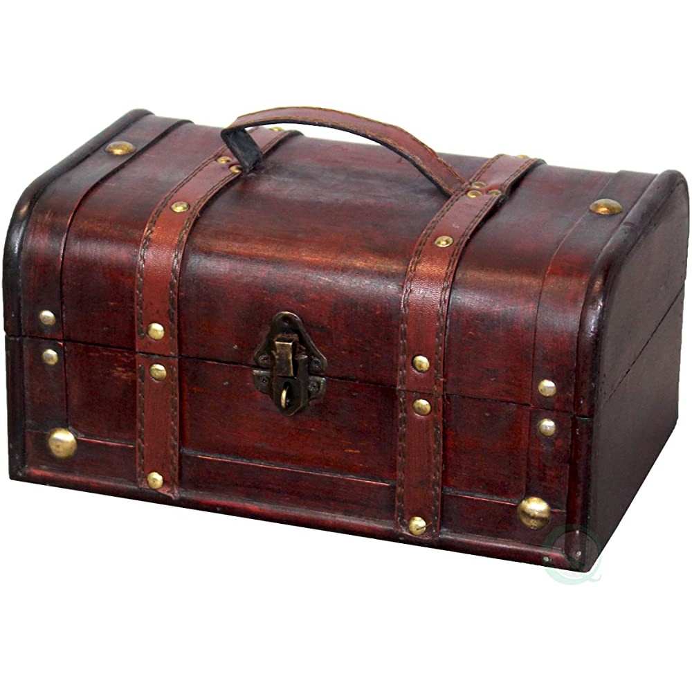 VintiquewiseTM Decorative Treasure Box Wooden Trunk Chest - BI54P21NY