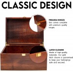 Wooden Gift Boxes Large Memory Box For Keepsakes Decorative Boxes With Lids Wooden Box With Hinged Lid Wood Boxes Storage Box With Lid Wooden Storage Box Wood Box With Lid Chocolate Brown - BFN4SIMQK