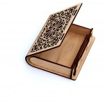 Wooden Jewelry Box Decorative Cassette Carved Bookcase Book Box Laser Cut and Handmade Wooden Book Puzzle Bohemian Great Gift for Book Lovers - BX0A0JCIW