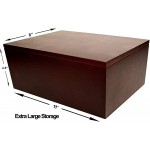 Wooden Storage Box for Home Large Wood Keepsake Box with Lid Dark Brown Wooden Memory Box Wooden Boxes Dark Brown - BUH1ZJOG7