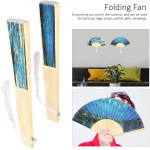 2pcs Japanese Hand Fan Handheld Bamboo Fans Folding Fan with Tassel Chinese Japanese Wall Decor Art Party Dancing - BQMMVVLFE