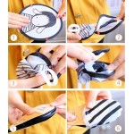 Alrsodl Set of 5 Mini Cartoon Animal Theme Portable Handheld Folding Round Fan for Summer Cooling Travel Gift - B13D2HZYT