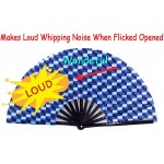 Amajiji Rave Hand Folding Fans 13 Inch Large Bamboo Handhelp Folding Fan for Women and Men Hand Fan Festival Rave Accessories for Decorations Party Dance Performance Gift Ladder - BTQAS8X2J