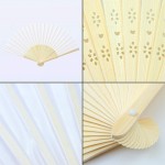 Aneco 18 Pieces White Handheld Fans Cloth Fans Bamboo Folding Fans for Wedding Decoration Church Wedding Gifts Party Favors DIY Decoration - BLOI5JSGV