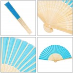 Bememo Hand Held Fans Silk Bamboo Folding Fans Handheld Folded Fan for Church Wedding Gift Party Favors DIY Decoration 12 Pack Multicolor - B2FGLHJY0