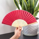 Bememo Hand Held Fans Silk Bamboo Folding Fans Handheld Folded Fan for Church Wedding Gift Party Favors DIY Decoration 12 Pack Multicolor - B2FGLHJY0