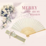 Doris Home 50pcs Ivory White Silk Bamboo Handheld Folded Fan Personalized Wedding Favor Fan with Light Yellow Laser Cut Gift Box for White Bridal Gift Party Favors with Customize Names FAN01-50INAME - B05RW3TGH