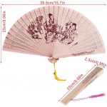 Fcloud Chinese Style Vintage Hand Fan Hollow Carve Patterns Fragrant Sandalwood Decorative Fan Folding Dance Fan-A - BPO9D67GY