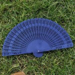 FeiFei66 Fashion Hand Held Fans Wedding Hand Fragrant Party Carved Bamboo Folding Fan Chinese Style Wooden Fan - BX65271IC