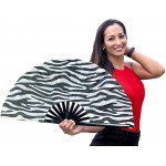Folding Fan Large Hand Fans Bamboo Rave Festival Clack Fan Foldable Handheld Fan for Women Men Chinese Japanese Fan for Dancing,Party Wedding,DIY Decoration,Home Decorations Color C - B5SGQB3E4