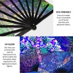 Folding Fan Large Hand Fans Bamboo Rave Festival Clack Fan Foldable Handheld Fan for Women Men Chinese Japanese Fan for Dancing,Party Wedding,DIY Decoration,Home Decorations Color C - B5SGQB3E4