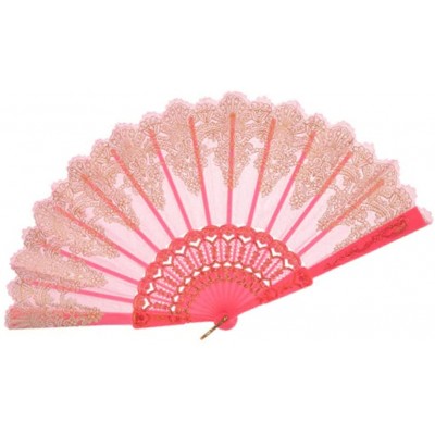 Garneck Chinese Folding Fan Vintage Printed Collapsible Personal Fan Decorative Summer Fan Goodie Bag Filler for Birthday Wedding Party Pink - BP8YFOECS