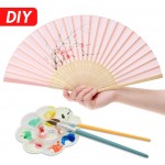 JOHOUSE Hand Held Paper Fans Bamboo Folding Fans Handheld Folded Fan for Church Wedding Gift Party Favors DIY Decoration 12 Pack Multicolor - BCCQ6W7PL