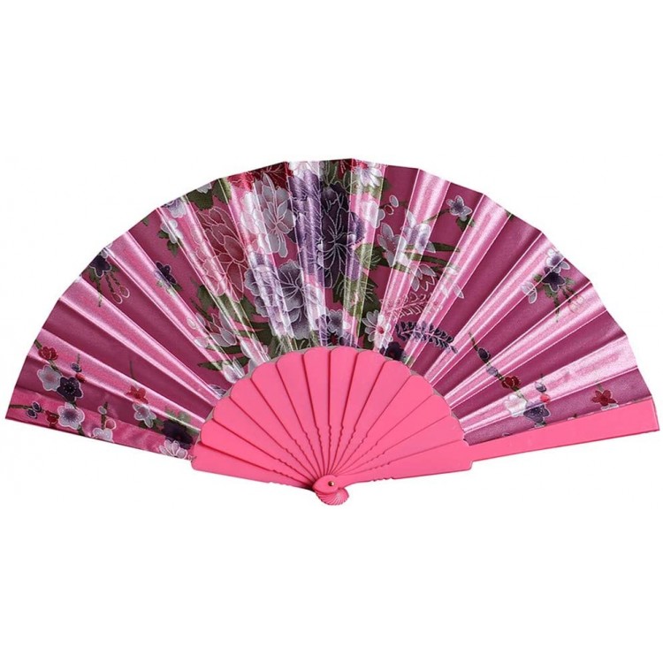 JXHYKJ Folding Fans Retro Print Chinese Style Dance Wedding Hand Fan Lace Folding Held Flower Fans Decorative Color : Pink - BQO4MGCNM