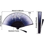 meifan Hand Held Folding Fans Chinese Japanese Vintage Retro Style Hand Fans for Festival Dance Gift Performance Decorations 2 Pack Black Violet - B5VF83N2I