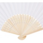 Sepwedd 50pcs White Paper Hand Fan White Bamboo Folding Fan Handheld Fans Paper Folded Fan for Wedding Party and Home Decoration - BZZMEEXCG