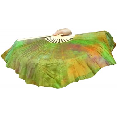 Winged Sirenny Pairs of 4" 10cm Short Silk Flutter Folding Fan for Worship and Chinese Folk Dance Performance - B1KNAA9YV