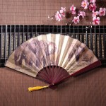 Wuhufy Bamboo Fans Wall Decor Nature Cute Oil Painting Gray Elephant with Bamboo Frame Tassel Pendant and Cloth Bag Chinese Folding Fans for Girls Japanese Hand Fan Decorative Folding Fans - BMNT14L7Z