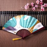 Wuhufy Japanese Fans Folding Fans Kids Mysterious Fashion Colorful Painting with Bamboo Frame Tassel Pendant and Cloth Bag Hand Held Fans for Women Folding Decorative Fans Japanese Bamboo Fans - BVW0V7UJL