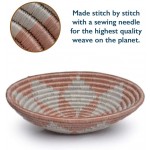 All Across Africa Expressions Collection Hanging Woven Wall Basket Decor Decorative Serving or Fruit Basket Food Safe Handmade African Bowl Medium Peach - BM7AGYPZD