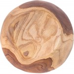 ANDALUCA 9 Inch Teak Wood Hand Carved Rustic Organic Bowl Small 9-10 Diameter - BV4AHBR7H