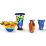 Badash Allura Murano-Style Art Glass Decorative Bowl 15 Mouth-Blown Glass Wavy Centerpiece Bowl Home Decor Accent - BS6KZACBR