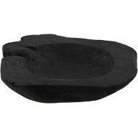 Bare Decor Lomax Wooden Decorative Bowl Hand Made from Teak Root Black 15" - B8196RF1O
